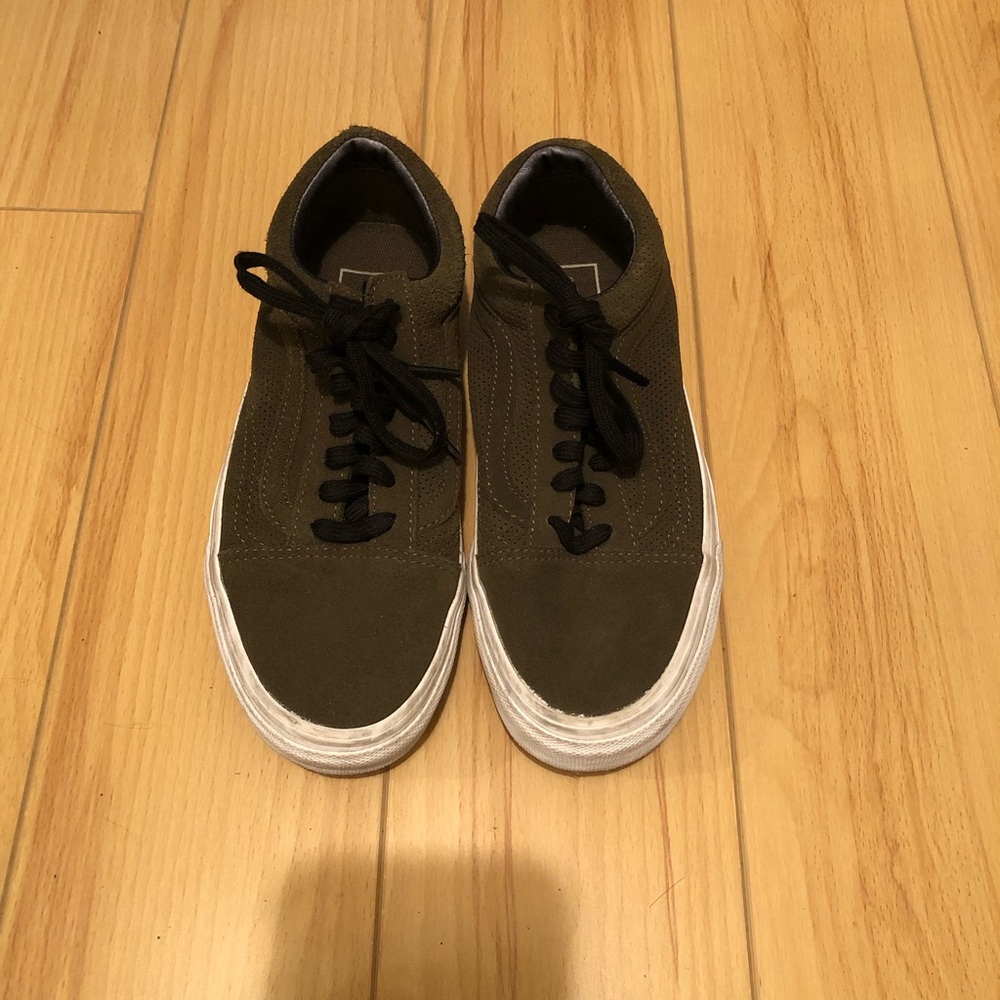 Olive green vans shoes